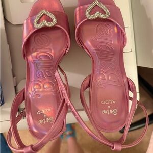 BARBIE ALDO dark pink holographic limited edition heels SIZE 7 - NEW - NO BOX